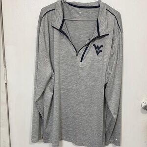 Colosseum Gray Long-Sleeve Quarter-Zip with Navy Logo